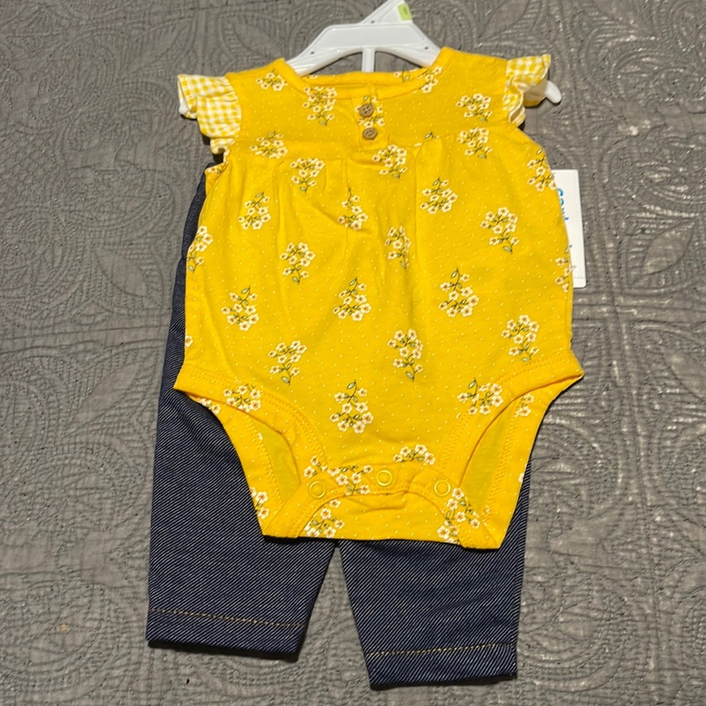 2pc Baby Girl Blue JeN Legging & Onesie Set